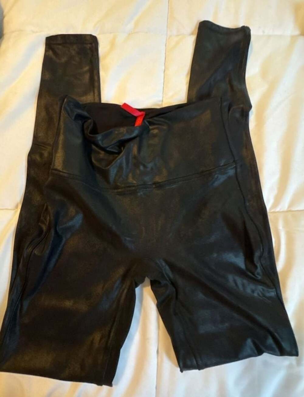 Spanx Women's Black Faux Leather Leggings Size M